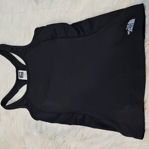 North Face Logo Black Tank Top Womens- built in bra-  Size XS